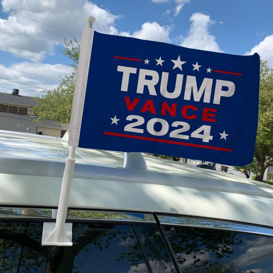 Discover Trump Vance 2024 Car Flag, Republican Supporter Car Flag, Trump Vance Supporter