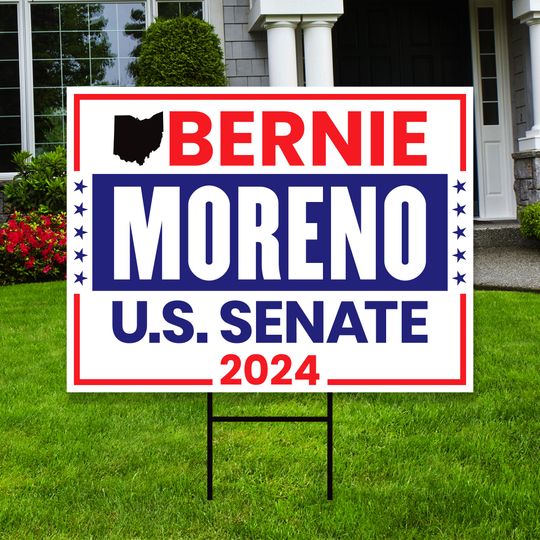 Discover Bernie Moreno US Senate Yard Sign - Coroplast US Senate Election Ohio 2024 Yard Sign