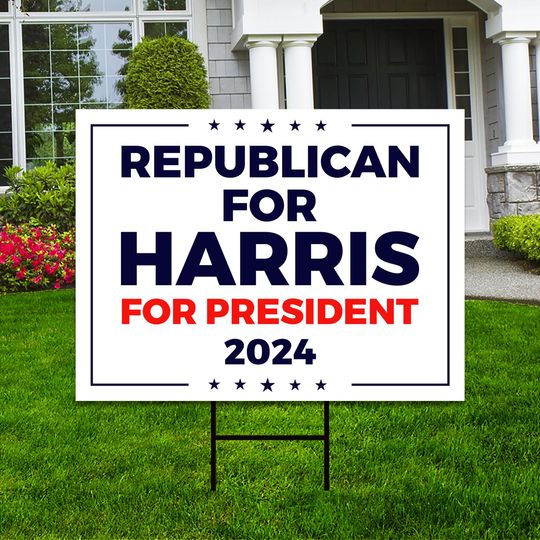 Discover Kamala Harris 2024 Yard Sign - Coroplast Republican for Harris For President 2024 Lawn Sign
