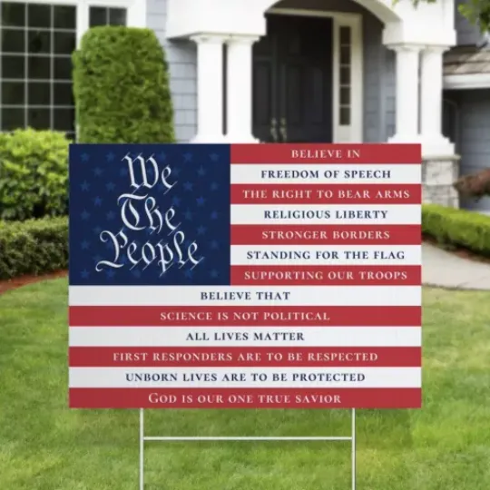 Discover TRUMP 2024 YARD SIGN Conservative We The People, 2nd Amendment, Republican Yard