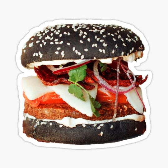 Discover Veggie Burger with Black Bun, Sundried Tomato, Mayo