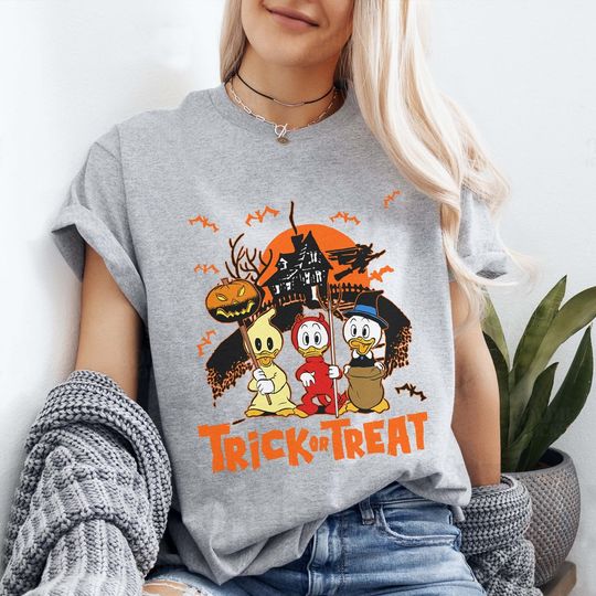 Discover Vintage Huey Dewey and Louie Halloween Shirt, Trick Or Treat Shirt
