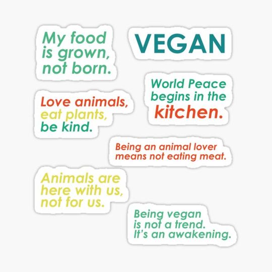 Discover Vegan Sticker Pack - 7 stickers