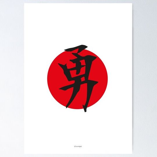 Discover Courage Kanji Poster