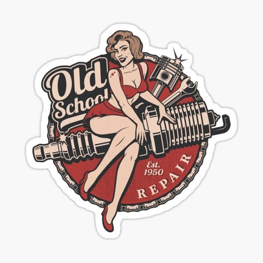 Discover Vintage sticker - Old school repair