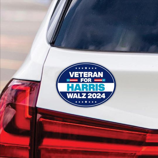 Discover Veterans for Harris Walz Car Magnet, Harris For President 2024 Vehicle Magnet