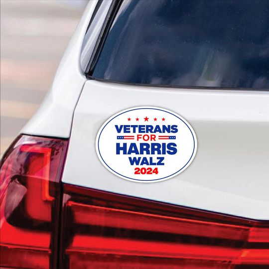 Discover Veterans for Harris Walz Car Magnet, Harris For President 2024 Vehicle Magnet