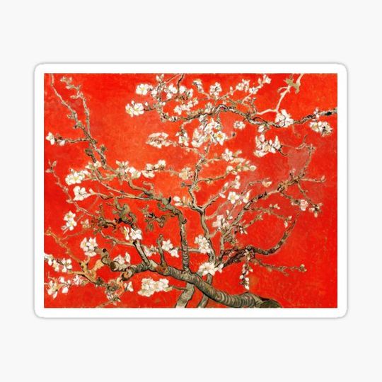Discover Red Almond Blossoms - Van Gogh (new color edit)