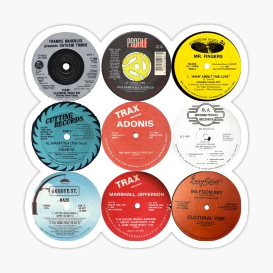 Classic house music vinyl labels