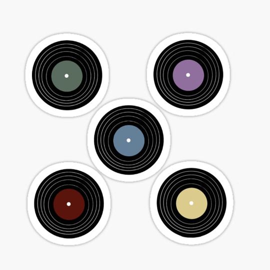 Discover Vintage Vinyl Sticker Set (5)