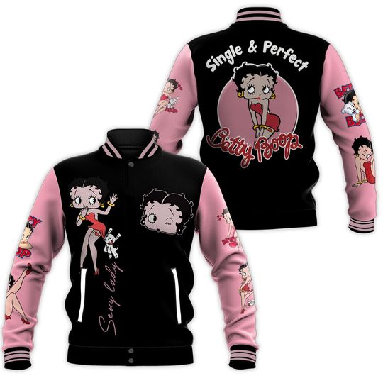 Discover Betty Boop Baseball Jacket, Betty Boop Pink Baseball Jacket