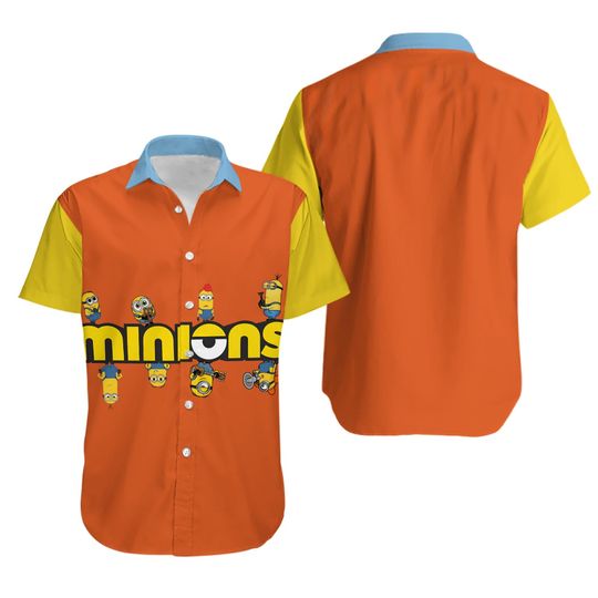 Discover Color Block Minions Hawaiian Shirt