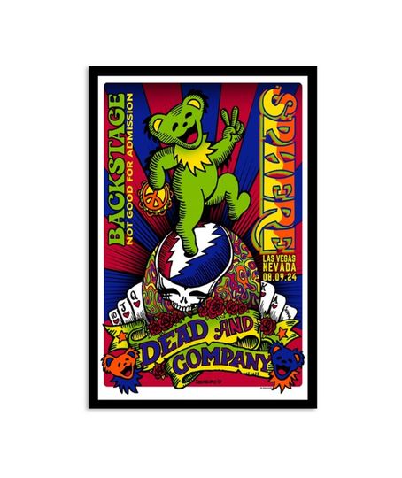 Discover Dead And Company Aug 9 2024 Sphere In Las Vegas NV Poster