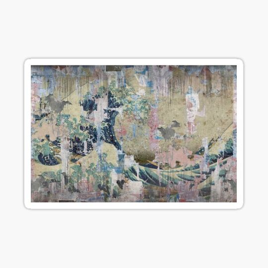 Discover urban wall with poster on concrete and plaster wall