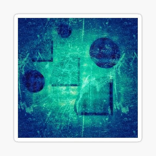 Discover Dark green blue geometrical shapes abstract artwork
