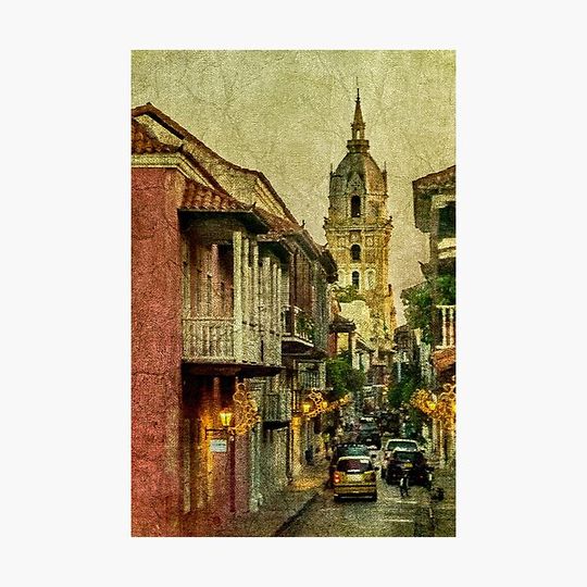 Discover Vintage Grunge Urban View of Cartagena Architecture