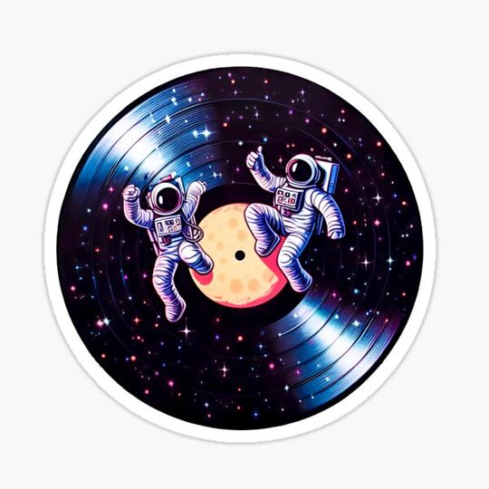 Discover Spacemen dancing on a vinyl record