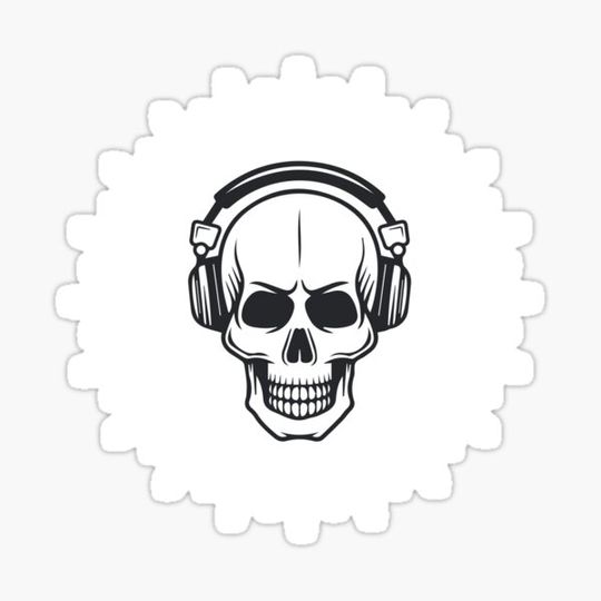 Discover Black White Skull Music Headphone