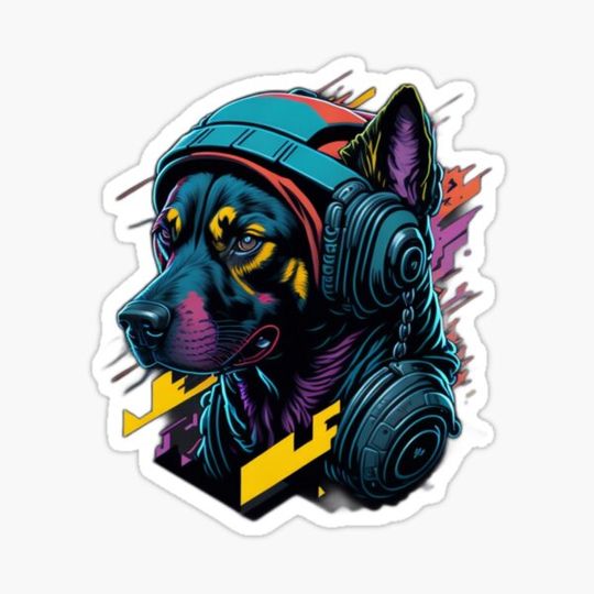 Discover Dog  with headphone