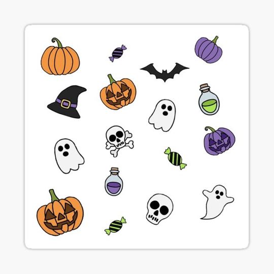 Discover Halloween Cartoon Sticker Pack