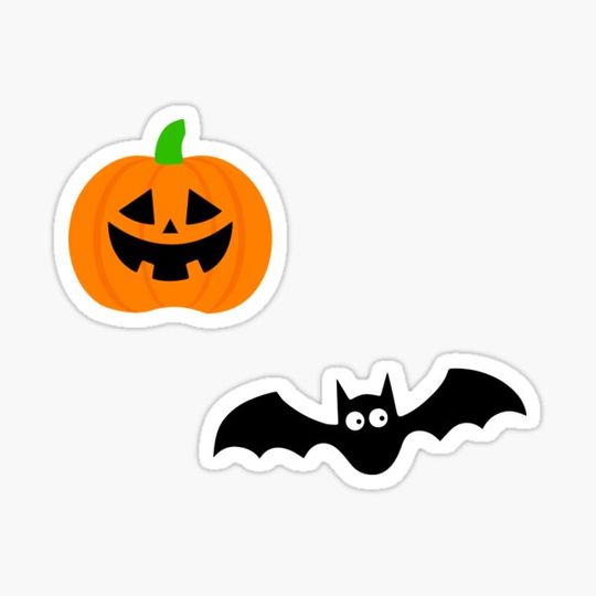 Discover Halloween Scary Evil Pumpkin Funny Pumpkin Head and bat