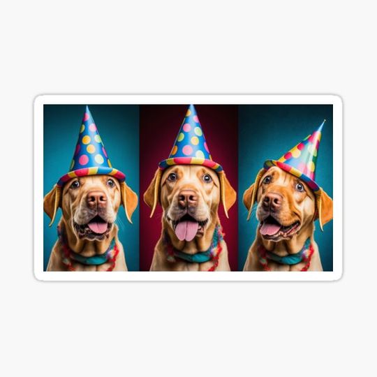 Discover Funny Labrador Retrievers wearing party hats