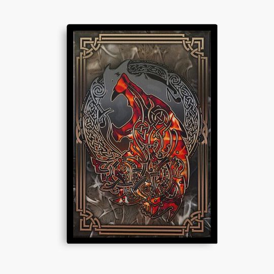 Discover Fenrir Wolf Norse Mythology Viking Wall Art