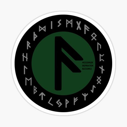 Discover Green Ansuz Futhark Rune Symbol