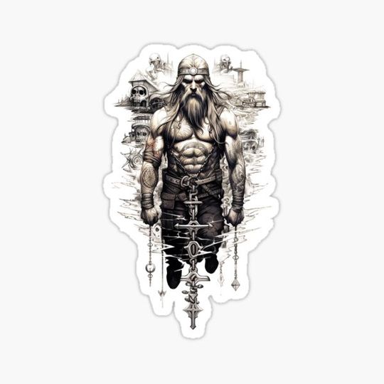 Discover Viking Warrior. Detailed tattoo Style Artwork