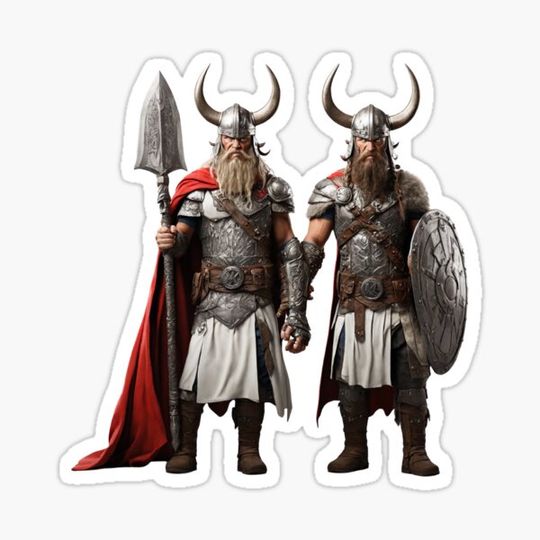 Discover Viking fighting like superheroes illusion art