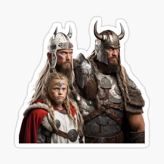 Discover Viking fighting like superheroes illusion art