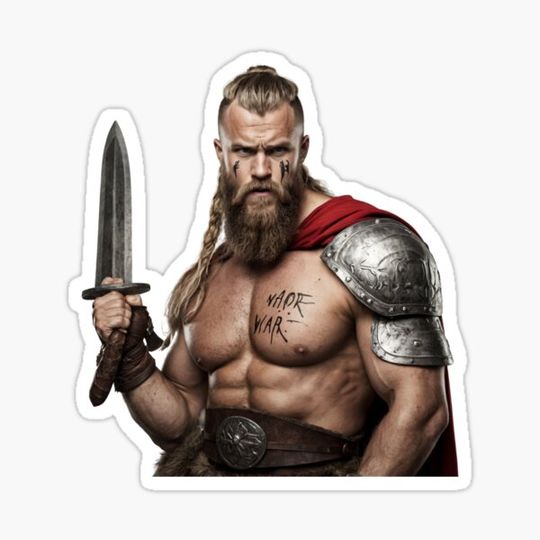 Discover Viking fighting like superheroes illusion art