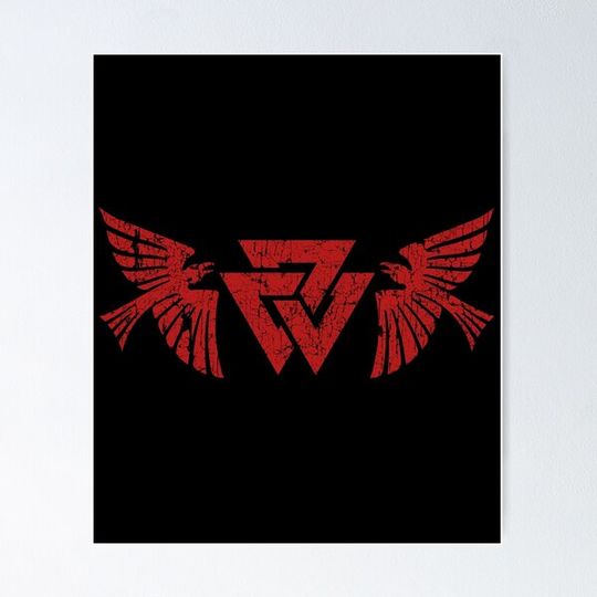 Discover Norse Viking Ravens Valknut Red Distressed