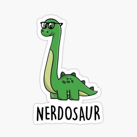 Discover Nerdosaur - Cute Nerd Cartoon Dinosaur Lover
