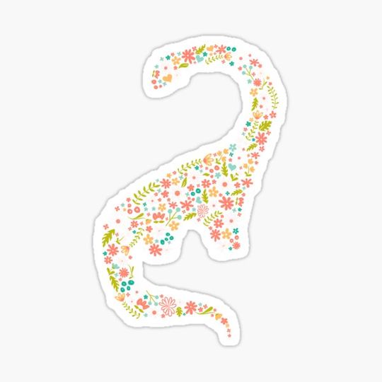 Discover Floral Brontosaurus in Pink