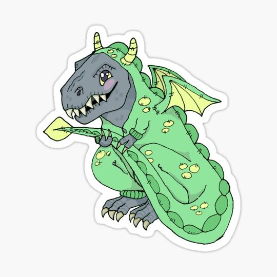 Discover Trex wearing Dragon Costume