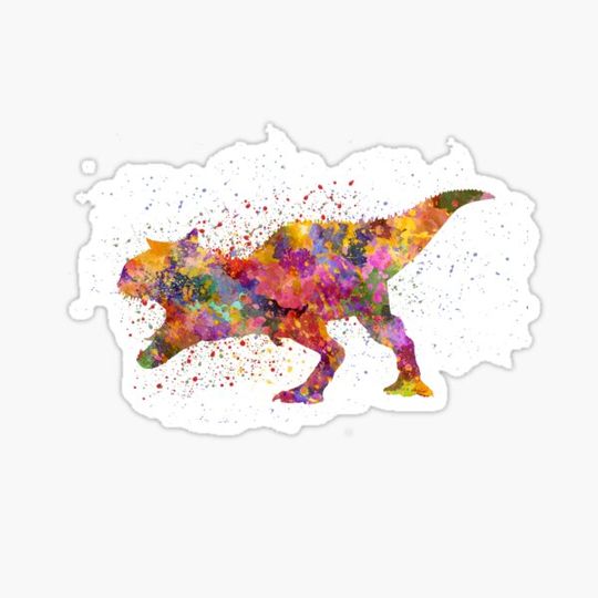 Discover Carnotaurus dinosaur in watercolor