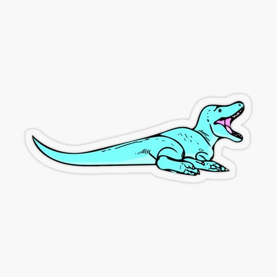 Discover neon blue tyrannosaur