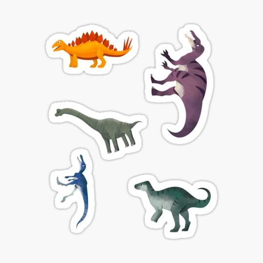 Discover colorful dinosaur sticker pack and pattern