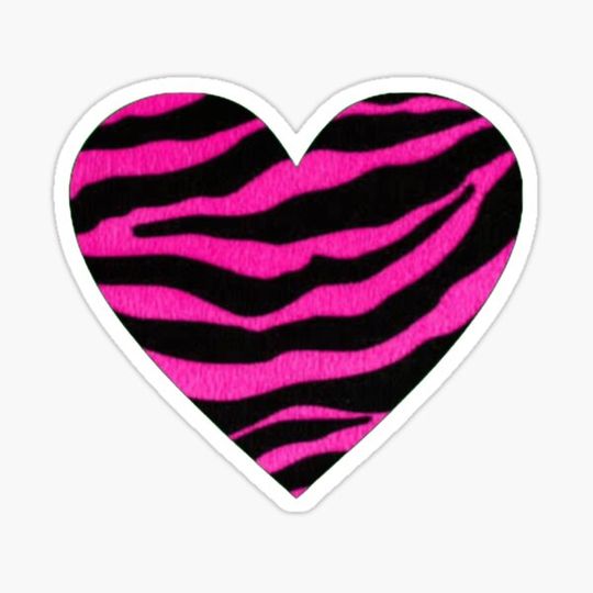 Discover heart zebra print - pink and black