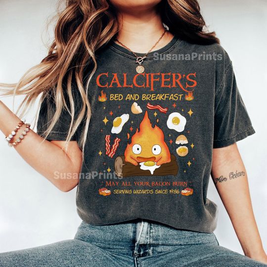 Discover Howls Moving Castle Inspired Calcifer's Bed & Breakfast Unisex T- Shirt