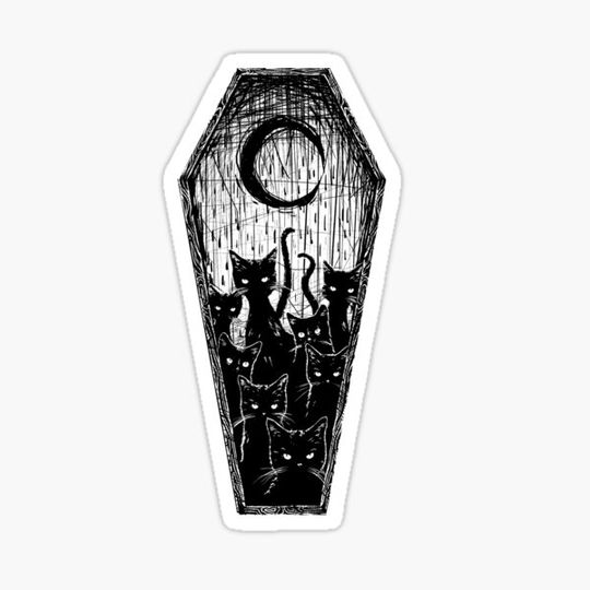 Discover Cats in a Coffin - Halloween gift design by artist tim van horn