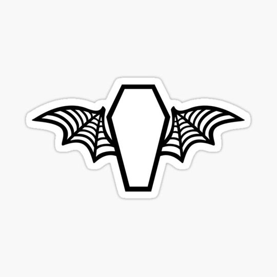 Discover Batwing Coffin - Black on White