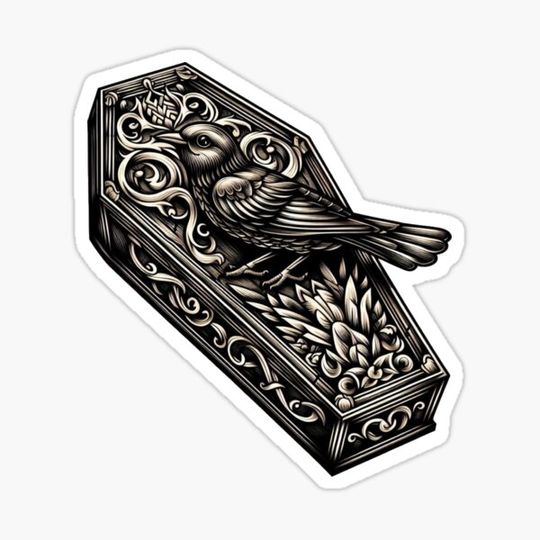 Discover Kilian's Tattoo - Coffin - Raven - Bird