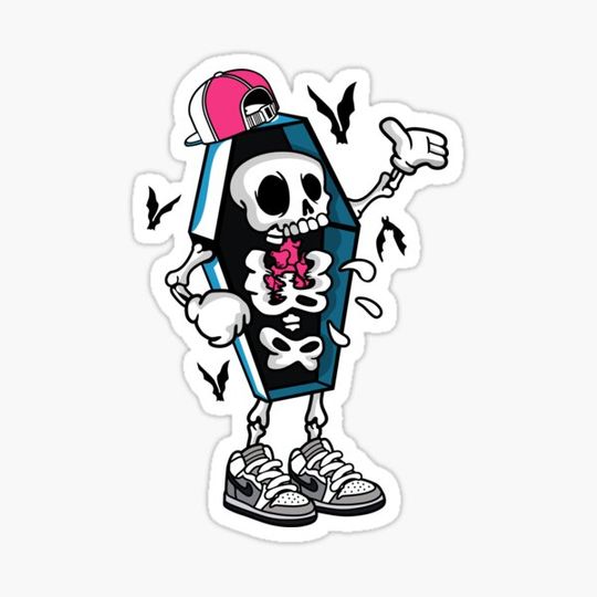 Discover Hip hop skeleton, Halloween, skater, crypt, funny gift idea