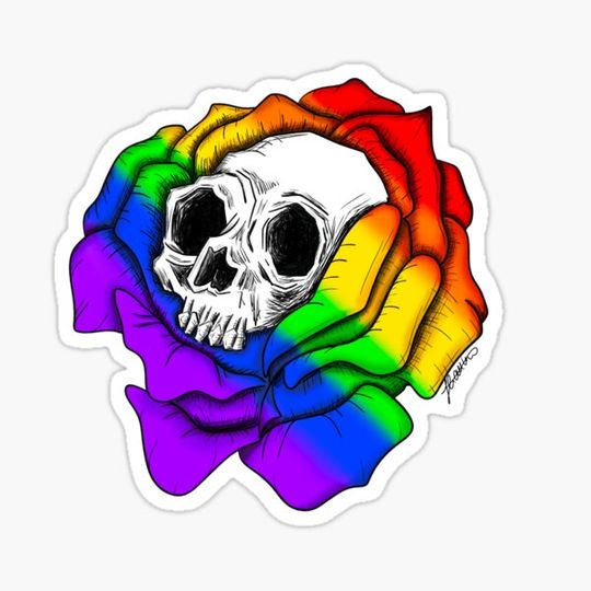 Discover Skull Flower | Rainbow Goth | Dark Art | Macabre
