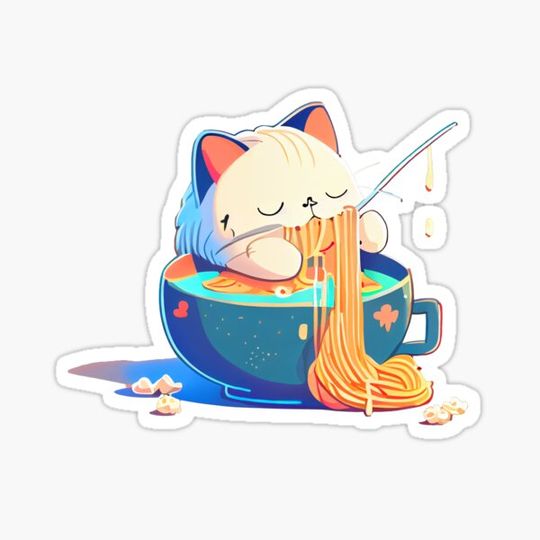 Discover Cat with Noodles. Yummy!