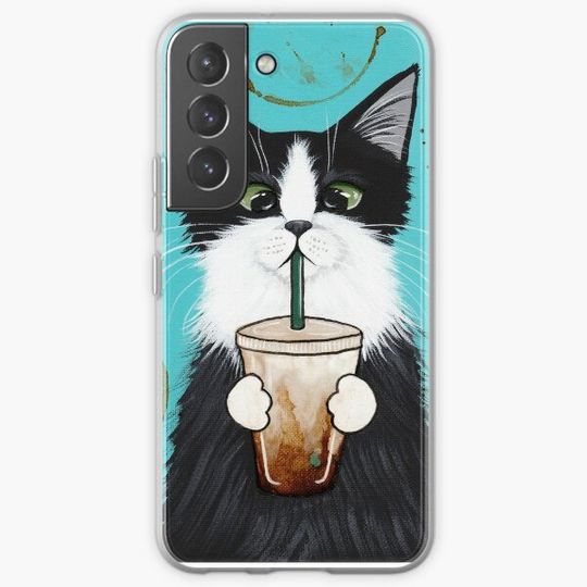 Discover Tuxedo Cat with Iced Coffee