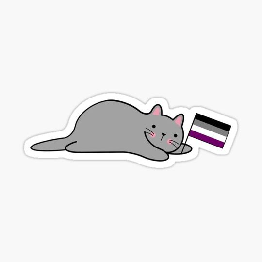 Discover Cat with an Asexual Pride Flag