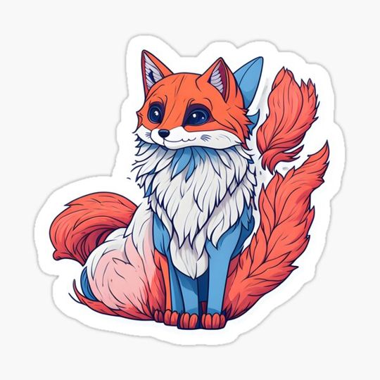 Discover Furry Fox Sticker